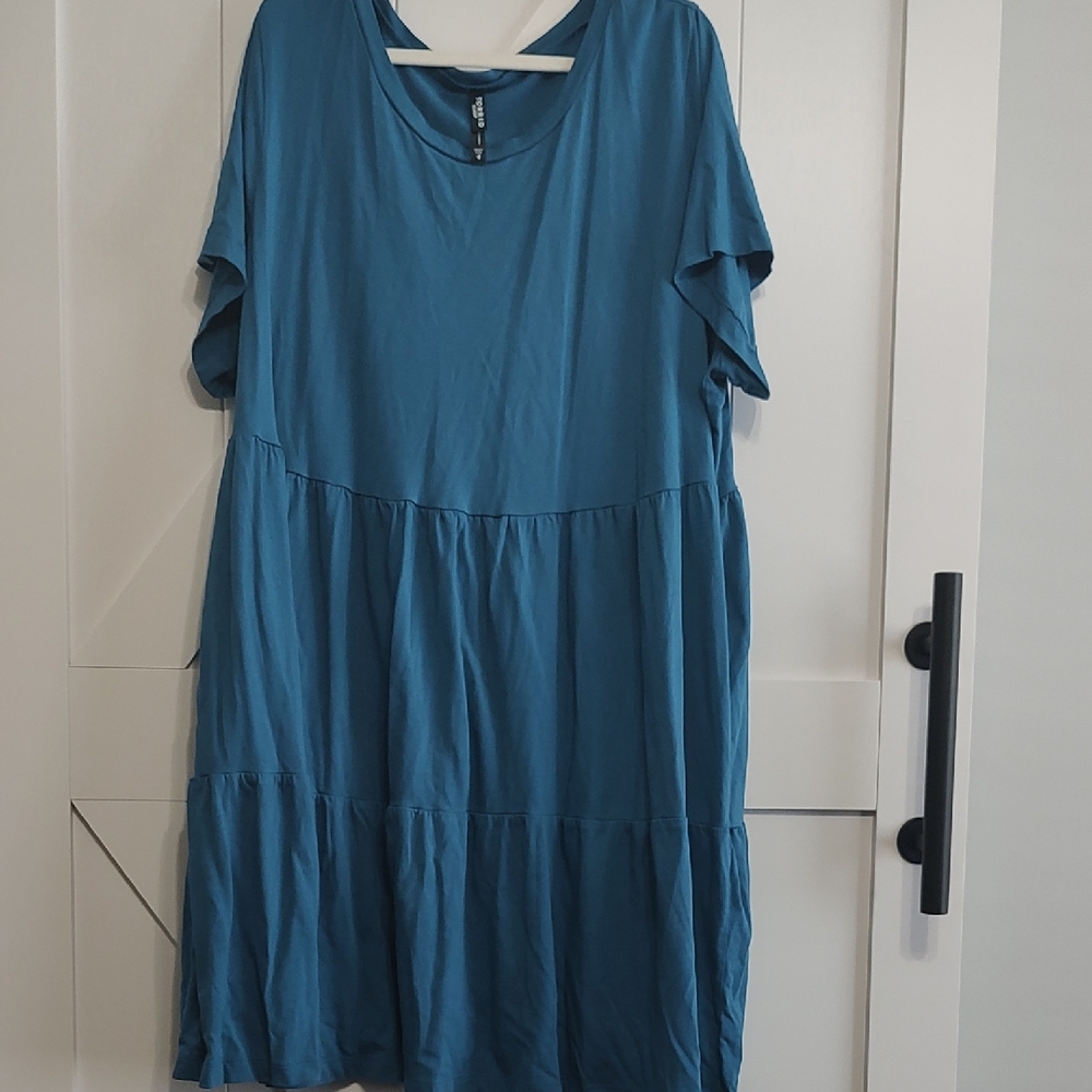 Torrid Blue Midi Sundress with Dolman Sleeves